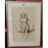 Nude pastel by Aln Cownie - Approx image size W: 27.5cm x H: 42.5cm