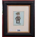 Little soldier picture marked 1919 - Approx image size W: 9.5cm x H: 13.5cm