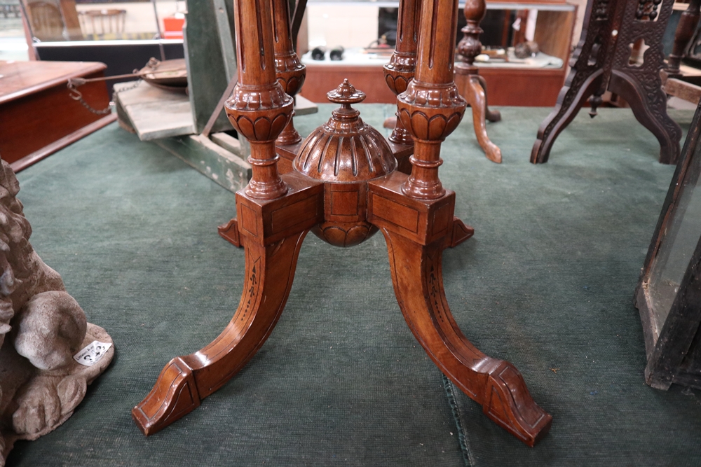 Early Victorian burr walnut inlaid octagonal occasional table - Approx W: 64cm x D: 64cm x H: 65cm - Image 3 of 4