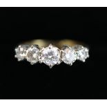 Fine 18ct gold 5 stone diamond set ring