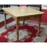 Pine farmhouse table - Approx L: 120cm x W: 89cm x H: 74cm