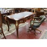 French Kingwood & ormolu mounted writing table - Approx L: 159cm x W: 80cm x H: 82cm