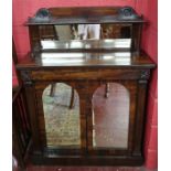 Rosewood chiffonier with mirrors - Approx W: 98cm x D: 40.5cm x H: 130cm