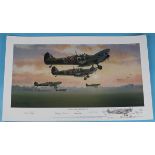 RAF Print - First Light - Battle of Britain July 1940 by Philip West - Remarque 20 of 25 Spitfire