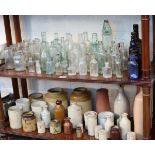 Collection of early stoneware & glass bottles
