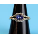 Gold, tanzanite & diamond set ring