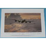 RAF Print - Outward Bound by Philip West - Artists proof 4 of 50 signed by artist & various WWII RAF
