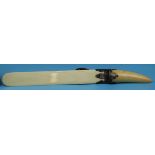 Ivory & scrimshaw silver mounted page turner - Approx L: 43.5cm