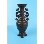 Bronze Japanese vase - Approx H: 37cm