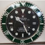 Reproduction Rolex advertising clock with sweeping second hand - Submariner