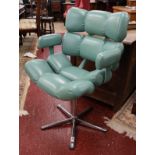 Unusual blue faux leather swivel desk chair