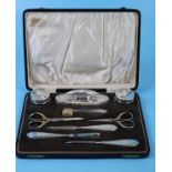 Silver complete ladies manicure set dated Birmingham 1906