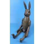 Wooden articulated rabbit