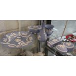 Collection of blue Wedgwood Jasperware