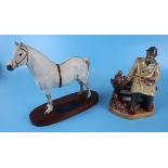 2 figures - Champion by Beswick A/F & Royal Doulton figure - Lunch Time HN 2485