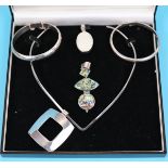 Collection of cased silver jewellery