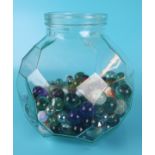 Glass jar of marbles