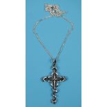 Silver crucifix on chain