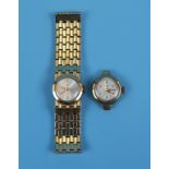 Gold ladies wrist watch together with another gold watch