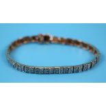 Silver diamond set bracelet