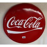Reproduction metal Coco-Cola sign - Approx diameter: 52cm