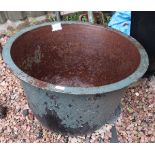 Large metal round planter