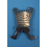 Silver playful character brooch