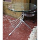 Contemporary glass stainless steel side table