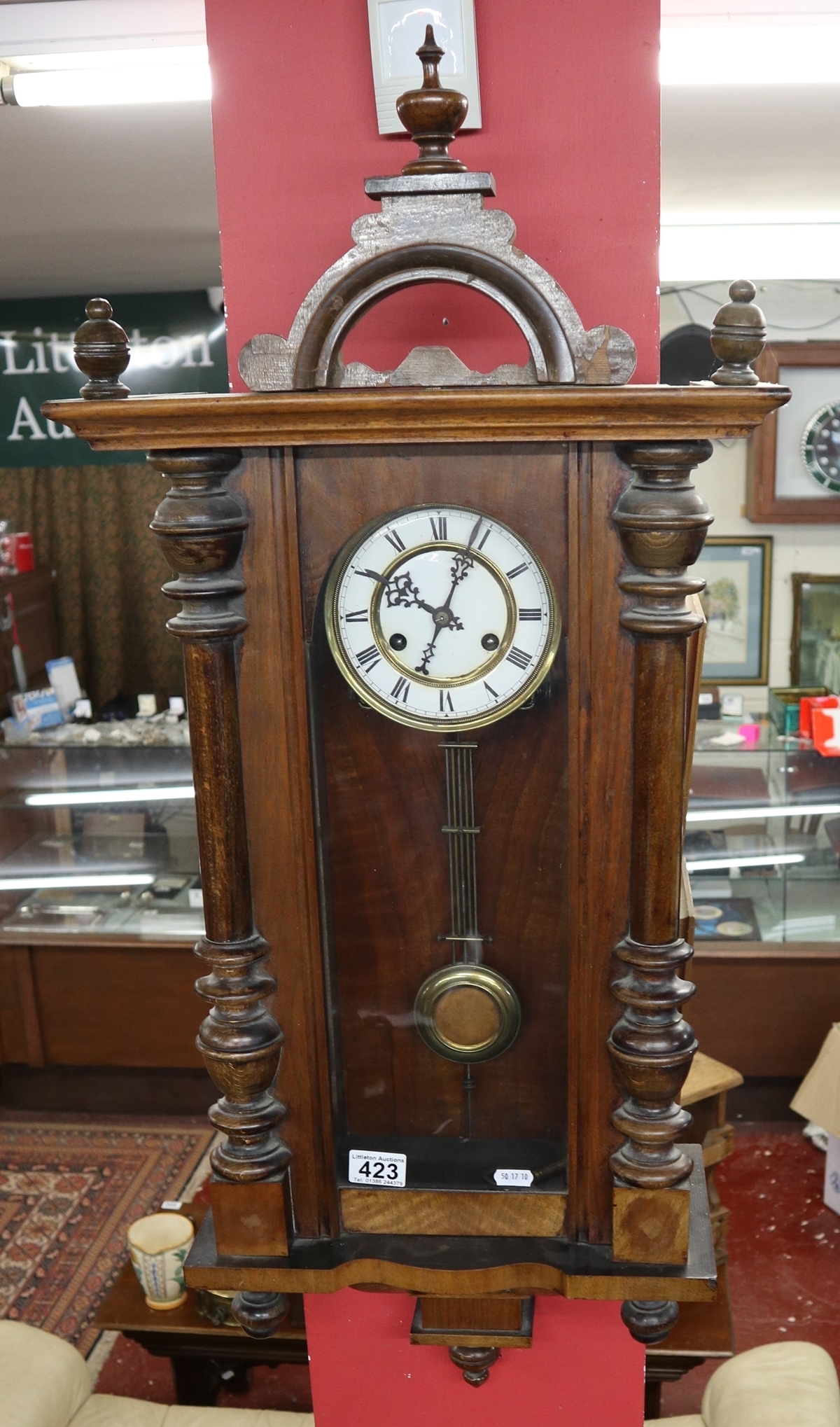 Victorian mahogany wall clock