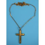 Gold cross & chain - Weight approx: 1.7g