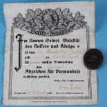 German wound badge with certificate