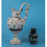 Capodimonte ewer & Wittman vase - Approx H: 16cm & H 41.5cm