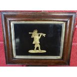 Framed gilt figure