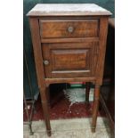 Mahogany & marble top pot cupboard