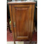 Mahogany pot cupboard on casters