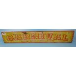 Wooden carnival sign - Approx 79.5cm x 13.5cm