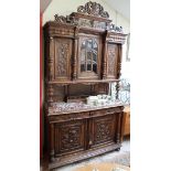 Large and decorative French walnut cabinet
