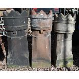 3 matching crown top chimney pots
