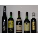 5 bottles of assorted wine