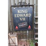 Large pub sign & bracket - local interest - King Edward VII South Littleton
