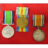 3 WWI & WWII medals