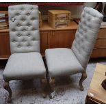 Pair of button back chairs