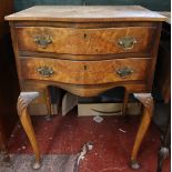 Burr walnut bedside table