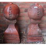 Pair of bespoke terracotta finials - Approx H: 69cm