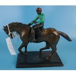 Bronze horse & jockey - Height approx 29cm
