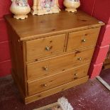 Pine chest of 2 over 2 drawers - Approx W: 76cm D: 46cm H: 71cm