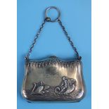 Hallmarked chased silver purse - Weight approx 81g