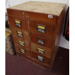 Mid century bank of 8 drawers - Approx W: 61cm D: 57cm H: 84cm