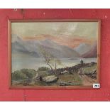 Oil on canvas believed to be 1890's Jones - Lake Bala
