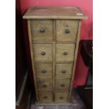 Bank of 10 drawers - Approx W: 40cm D: 25cm H: 102cm